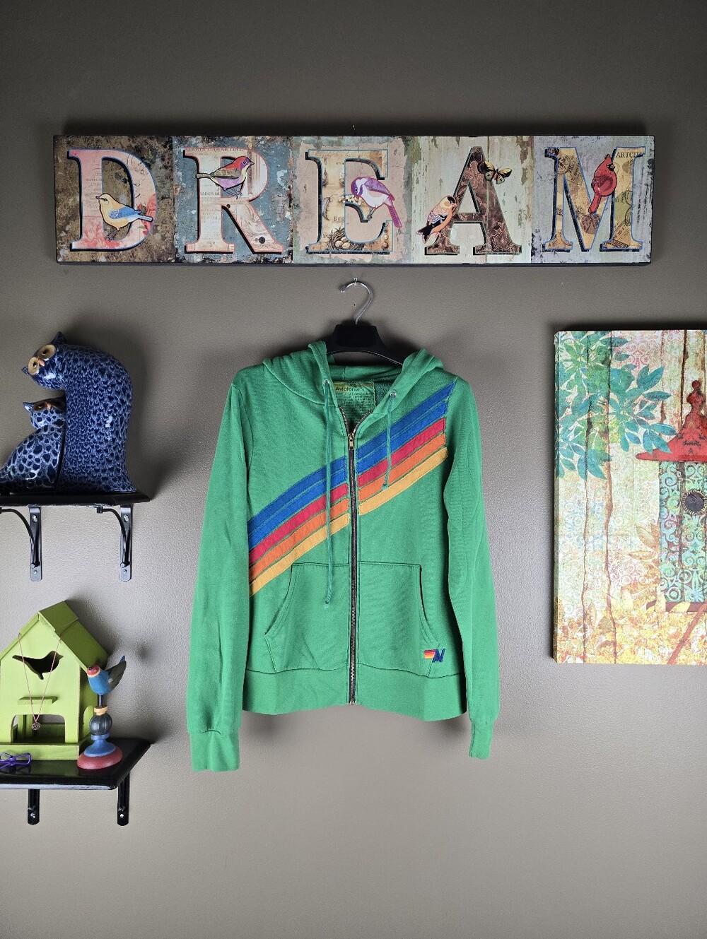Aviator Nation Disco Zip Hoodie Sweatshirt Medium